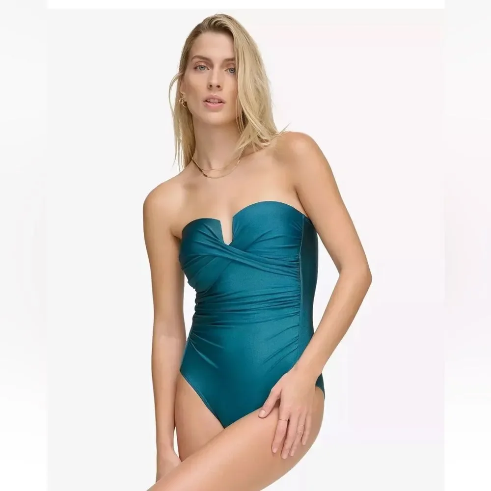 Calvin-klein Women's Green and Blue Swimsuit-one-piece